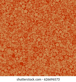 Seamless pattern. Randomly located five-pointed stars red-brown shades.