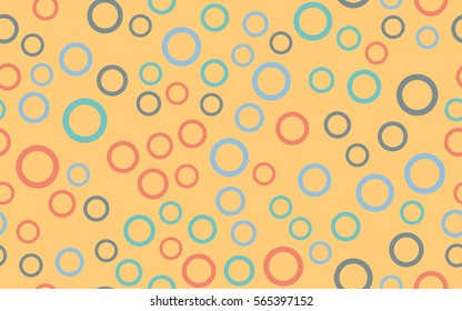 Seamless pattern of randomly positioned rings. Chaotic spread. Fashion camouflage