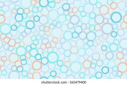 Seamless pattern of randomly positioned rings. Chaotic spread. Fashion camouflage.
