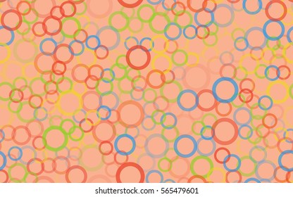 Seamless pattern of randomly positioned rings. Chaotic spread. Fashion camouflage.