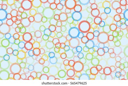 Seamless pattern of randomly positioned rings. Chaotic spread. Fashion camouflage.