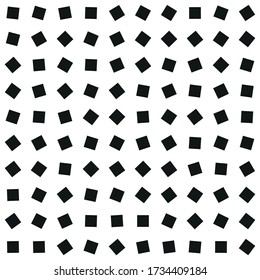 Seamless pattern with randomly rotated squares. Black White Abstract Geometric Background