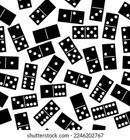 Seamless pattern of randomly scattered domino game elements