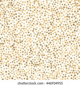 Seamless Pattern of Randomly Scattered Dots of Various Sizes and Shades of Beige Color.