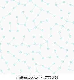 Seamless Pattern of Randomly Scattered Stars Connected with Dot Lines. Like Constellations in the Sky.