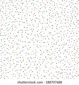 Seamless pattern of a randomly tiny colored dots.