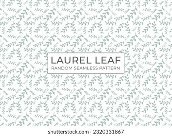 Seamless Pattern with Random-Sized Laurel Leaves Vector