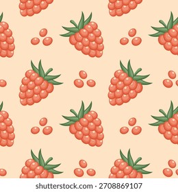 Patrón sin fisuras de frambuesas. Fondo afrutado lindo.
