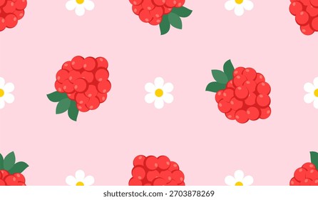 Padrão sem emenda com framboesas de fruto.