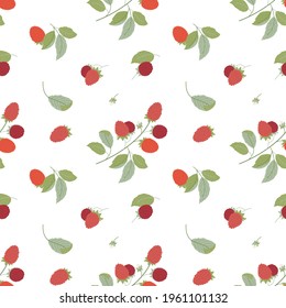 Seamless pattern with raspberries. For prints, backgrounds, wrapping paper, textile, wallpaper, etc. 