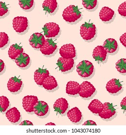 Seamless pattern with raspberry.