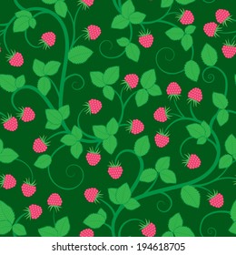 Seamless pattern with raspberry