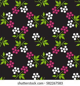 Seamless pattern with raspberry. Simple scandinavian style. Background design for textile, wrapping paper. eps10