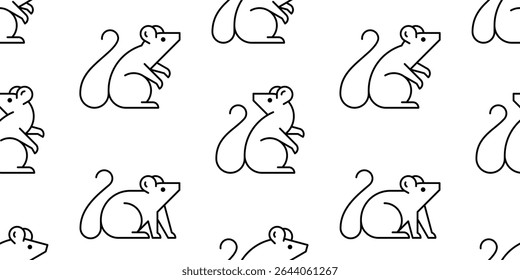 Seamless pattern with Rat logo. isolated on white background