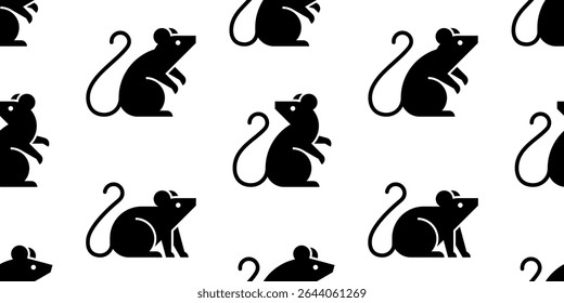 Seamless pattern with Rat logo. isolated on white background