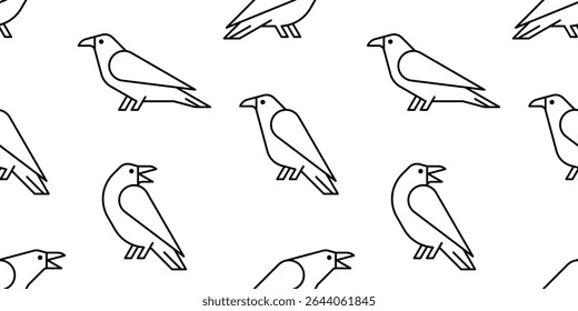 Seamless pattern with Raven logo. isolated on white background