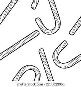 Seamless pattern Realistic Christmas candy isolated on white background. Vector illustration. Top view icon. Template for a greeting card for Christmas and New Year.