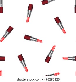 seamless pattern with realistic lipstick