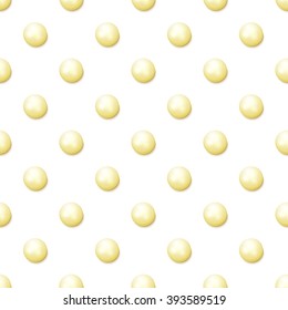 Seamless pattern with realistic pearls . 