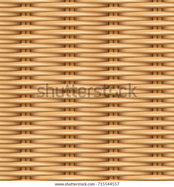 織り籐のシームレスな模様の写実的なテクスチャー 木のバスケットのテクスチャー ベクターイラスト のベクター画像素材 ロイヤリティフリー