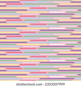 Seamless pattern with rectangle shape, multi-colored on pink background. Vector illustration.