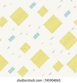 Seamless pattern with rectangles made of lines on a light background. Repeating vector pattern.