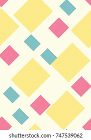 Seamless pattern with rectangles made of lines on a beige background. Vector repeating texture.