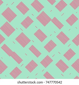 Seamless pattern with rectangles made of stripes. Repeating vector pattern. Hand drawn image.