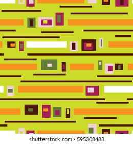 Seamless pattern with rectangles and squares
