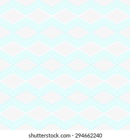 Seamless pattern of recurring bands creating a zigzag in the two sides of the light blue on a light gray background color