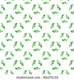 seamless pattern with recycle leaves