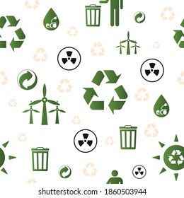 Seamless pattern. Recycle, reuse paper