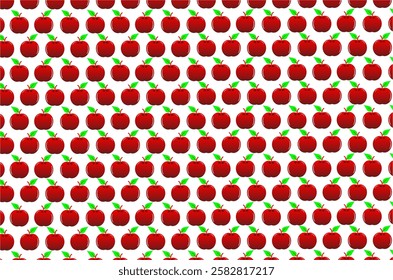 Seamless pattern of red apple background. Vector illustration.
