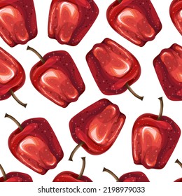 Seamless pattern with red apples. Vector