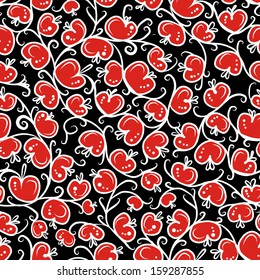 Seamless pattern with red apples for your design