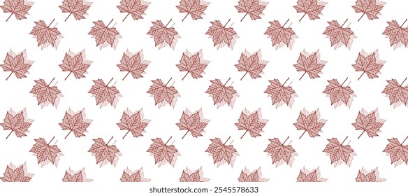 Seamless pattern with red autumn maple leaves