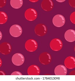 Seamless pattern of red balls on a dark red background