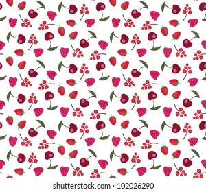 Seamless pattern of red berries