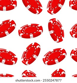 Seamless pattern of red and black chips. Vector illustration.