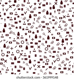 Seamless pattern with red blog icons. Background for your web site or blog. The interface of the Internet site. Communication via the Internet. Vector illustration.