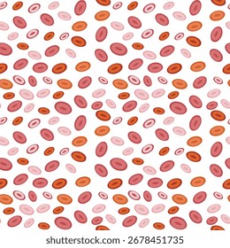 Seamless pattern with red blood cells. Medical biology vector background perfect for healthcare, anatomy, laboratory, science, education, and scientific. Vector