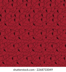 Seamless pattern with red blooming hydrangea flowers. Hydrangeas endless backdrop.