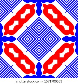 Seamless pattern red and blue background for backgrounds textile industries batik
