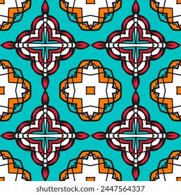 Seamless pattern in red and blue colors. Vector illustration