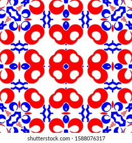 Seamless pattern red and blue ornament backgrounds