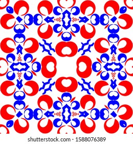 Seamless pattern red and blue ornament backgrounds