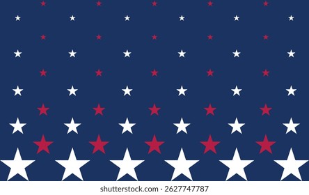 Seamless Pattern of Red and Blue Stars USA Themed, American flag stars pattern. Background Stars for 4th of July, Independence day Background