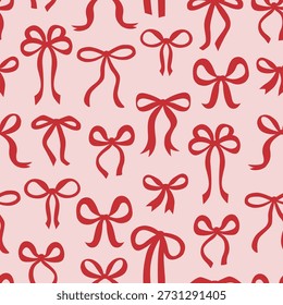 Seamless Pattern with red bows 