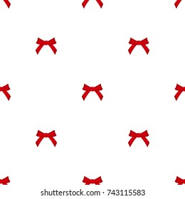 Seamless pattern, red bows on a white background