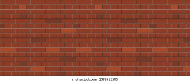El patrón sin fisuras de la pared de ladrillo rojo se presenta en una orientación horizontal, ilustración vectorial EPS10.